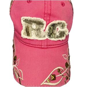 Realtree Camouflage Pink Bling Youth Cap Hat Adjustable Real Girl RG‎ Distressed